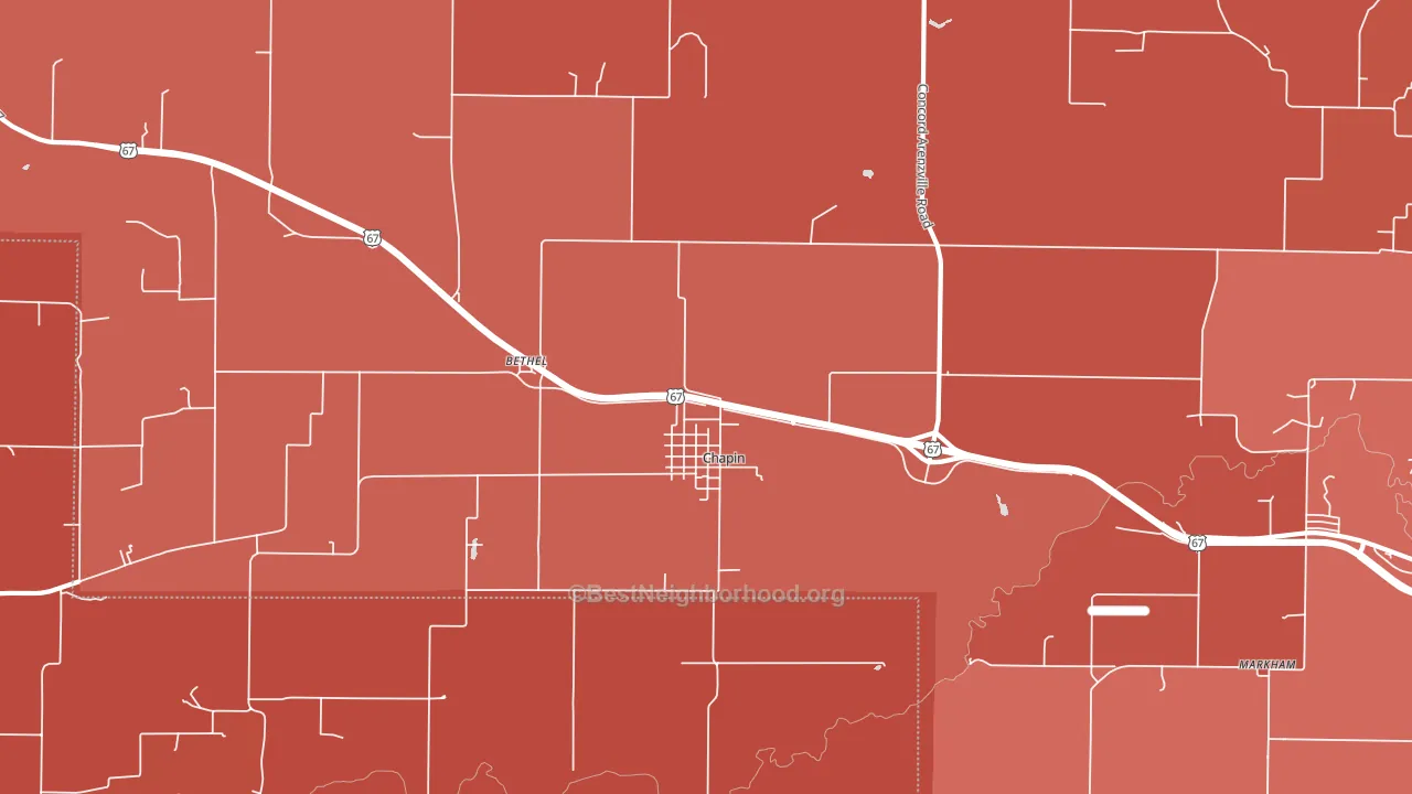62628, IL block-group political-lean map