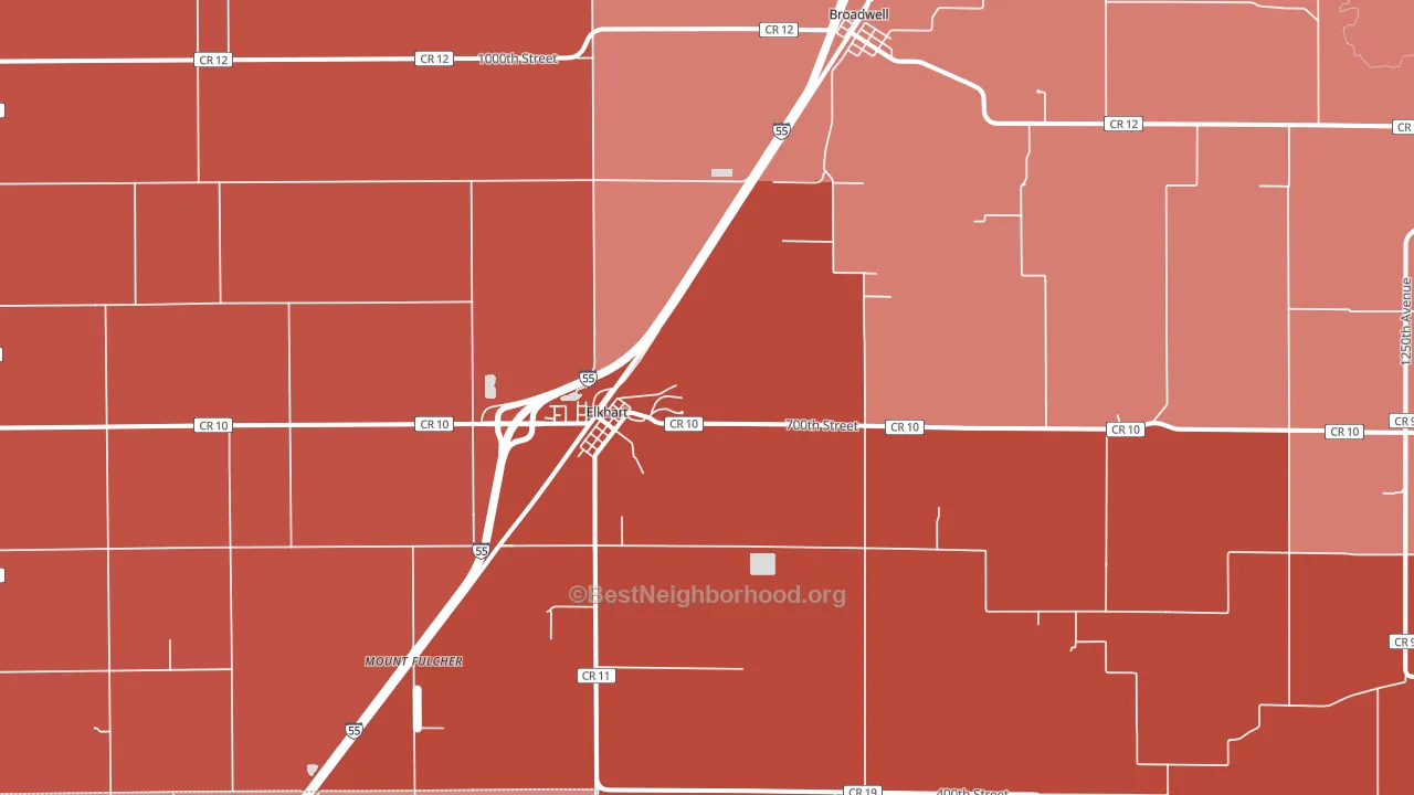62634, IL block-group political-lean map