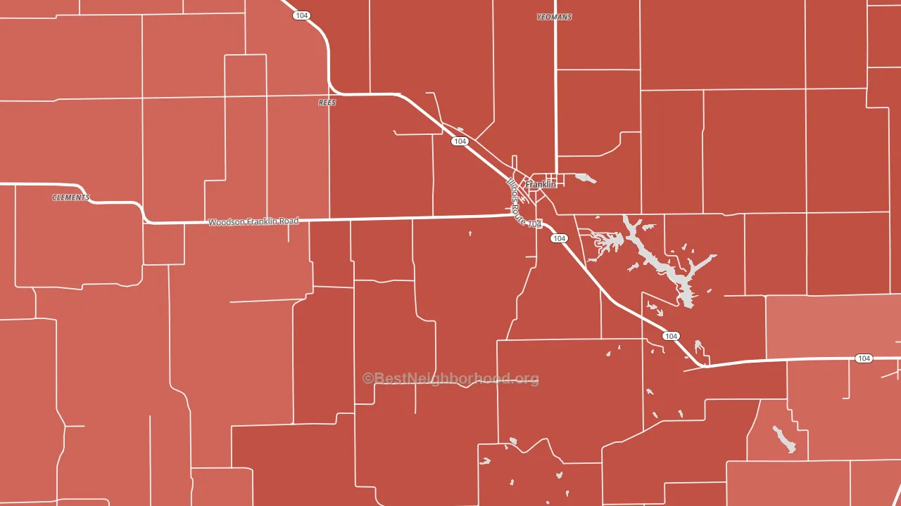 62638, IL block-group political-lean map