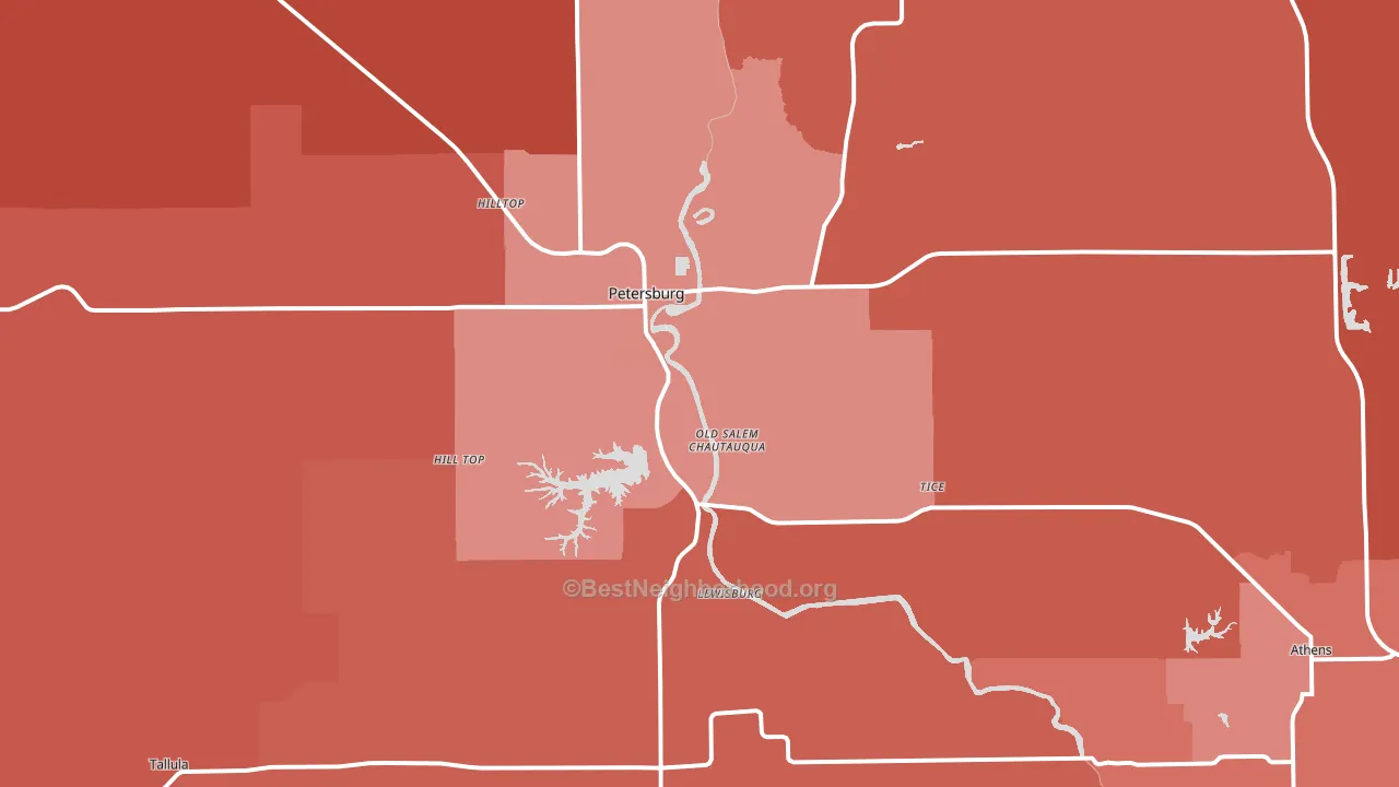 62675, IL block-group political-lean map