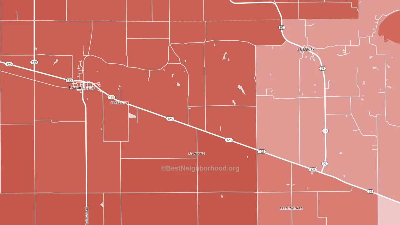 62677, IL block-group political-lean map