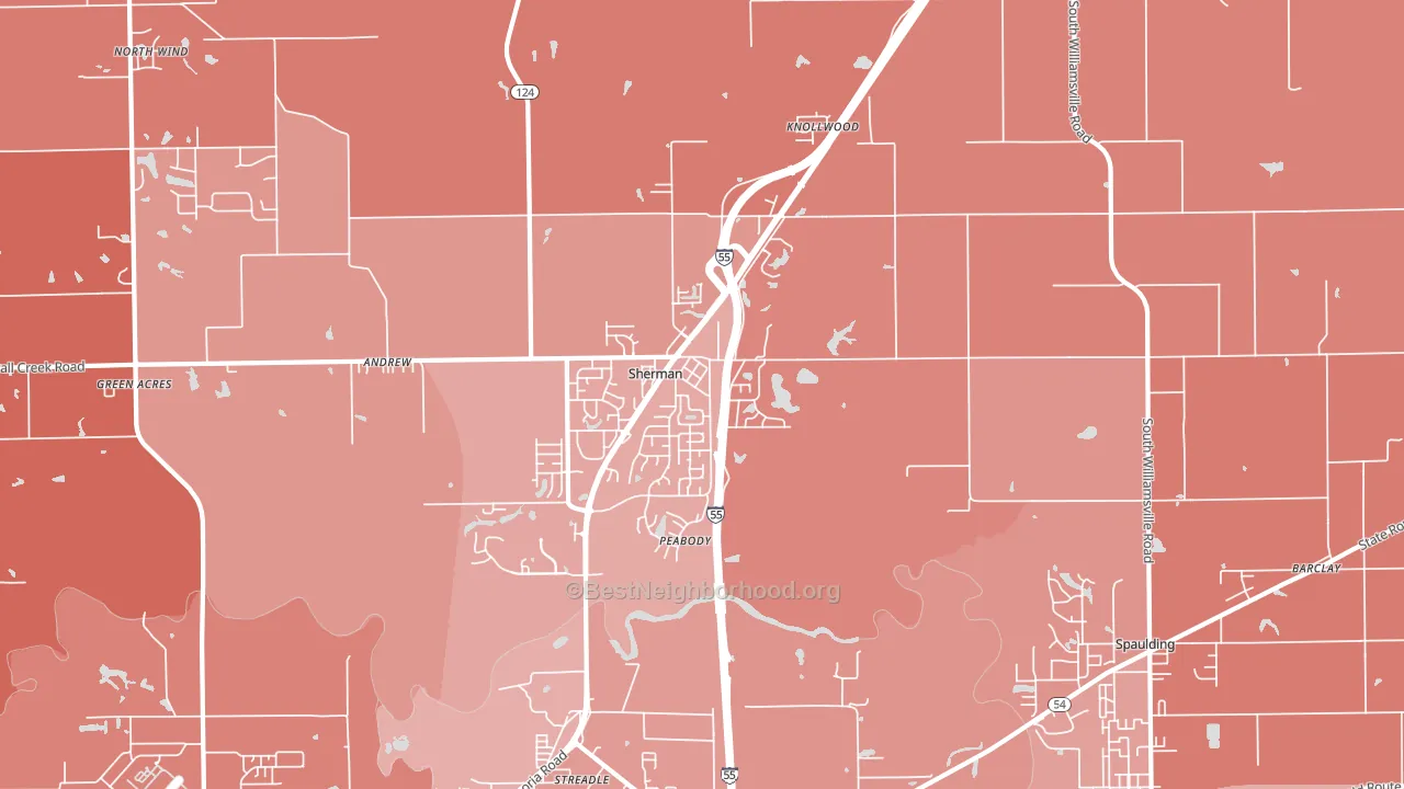62684, IL block-group political-lean map