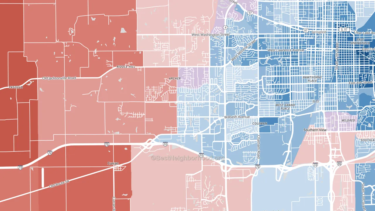 62711, IL block-group political-lean map