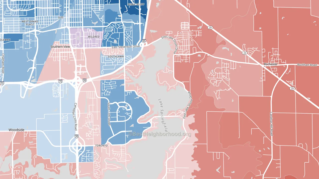 62712, IL block-group political-lean map