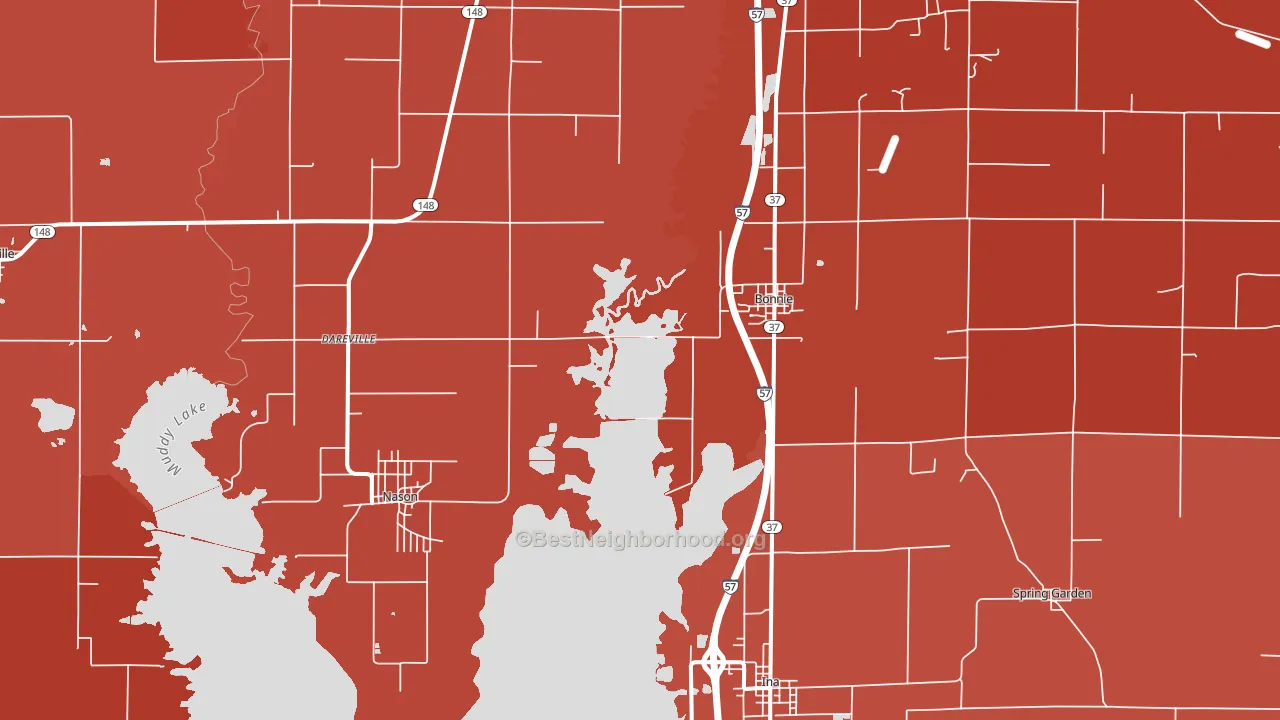 62816, IL block-group political-lean map