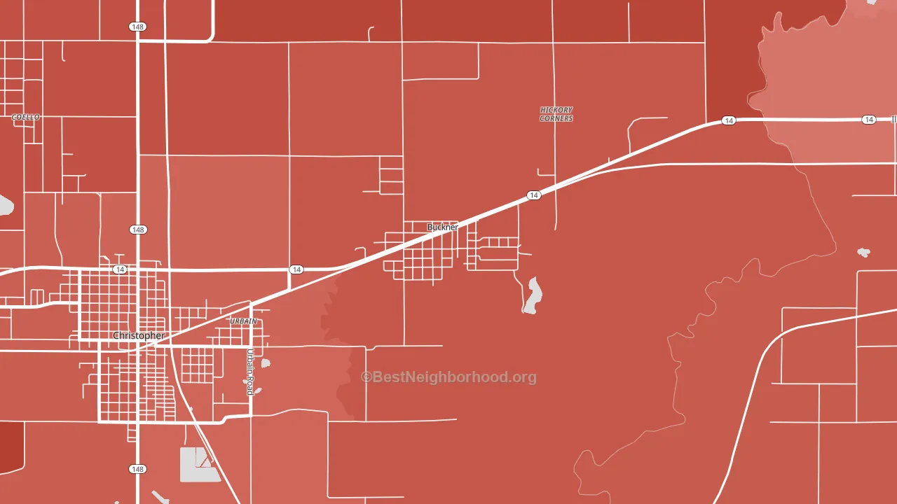 62819, IL block-group political-lean map