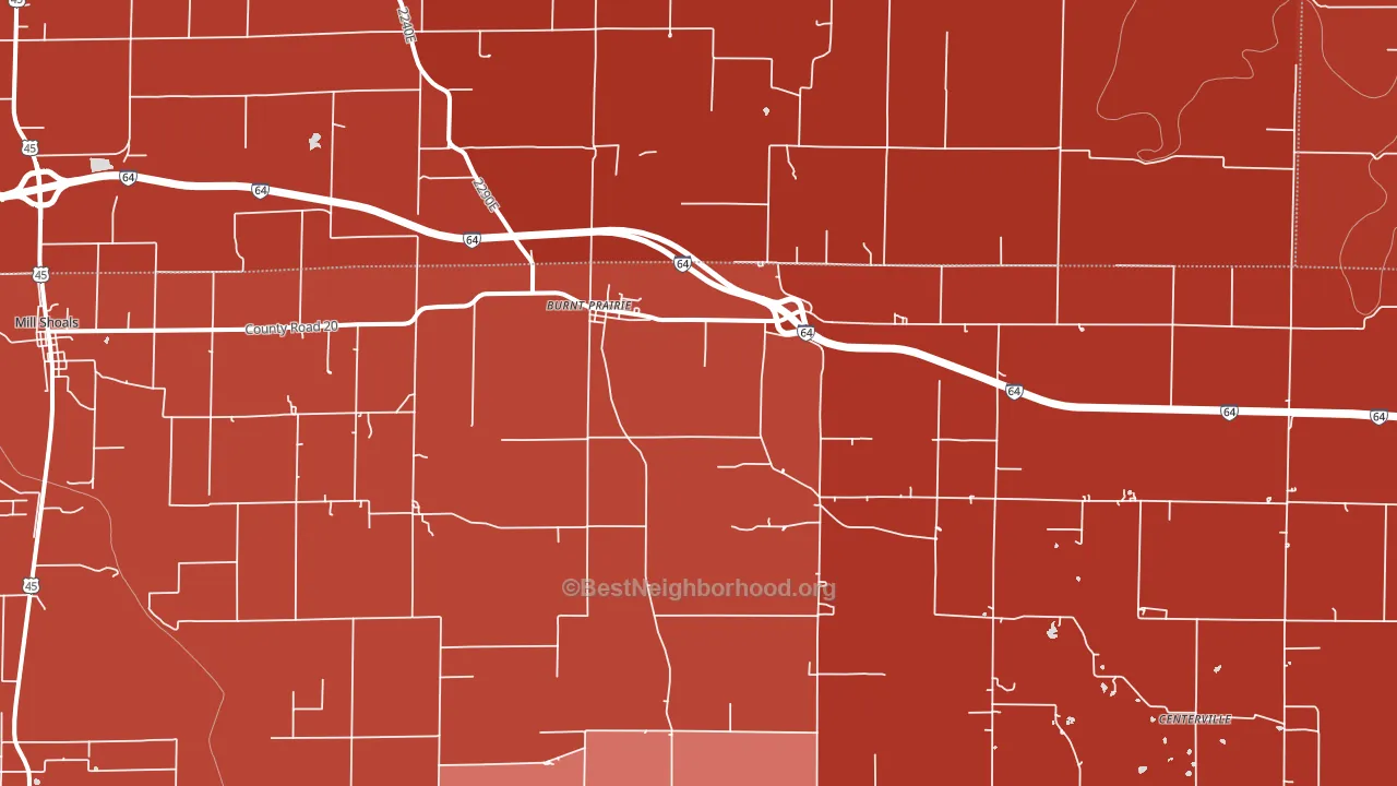 62820, IL block-group political-lean map