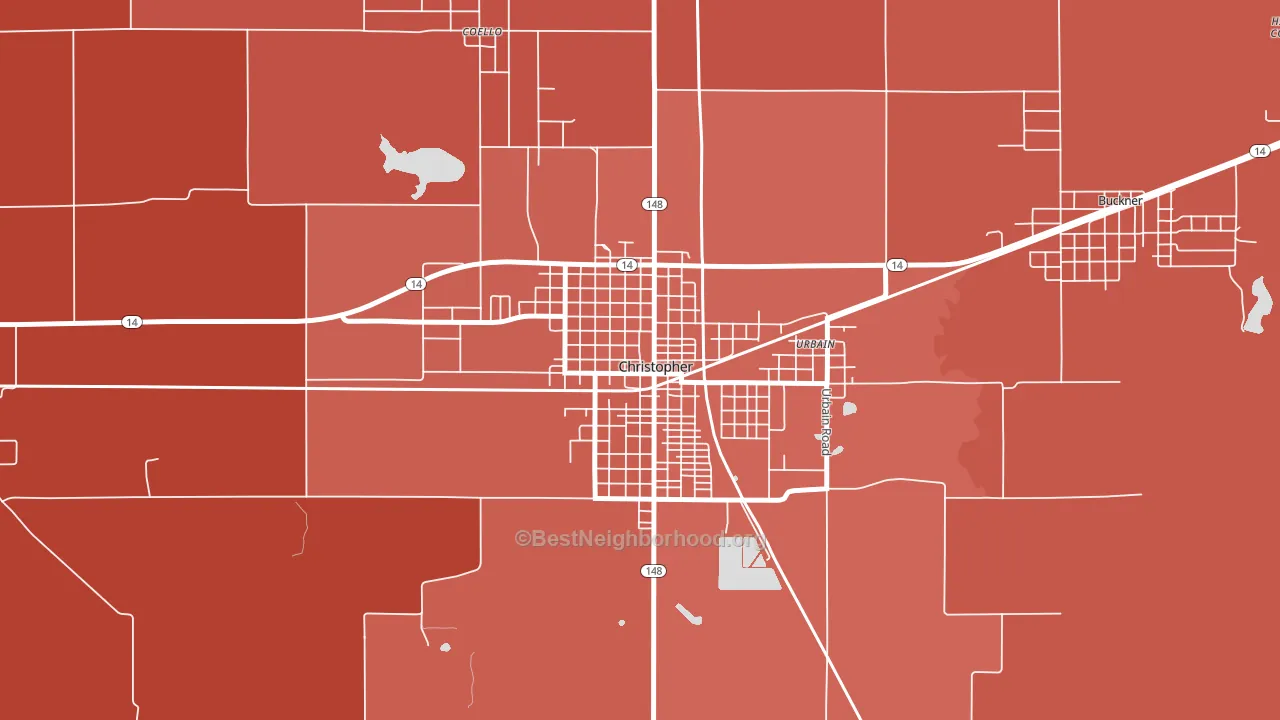 62822, IL block-group political-lean map