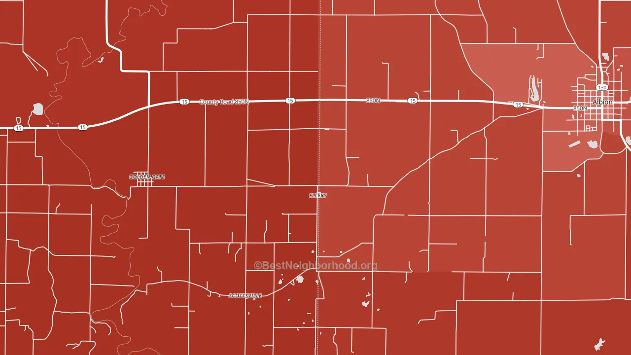 62833, IL block-group political-lean map