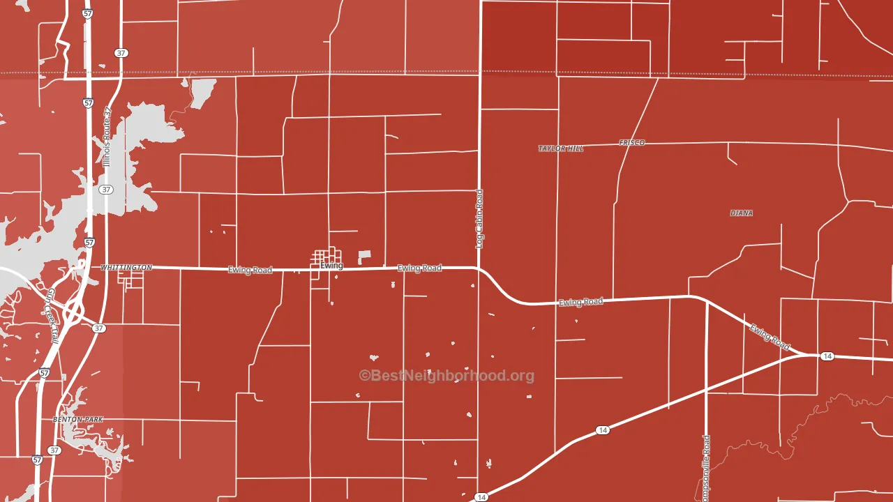 62836, IL block-group political-lean map