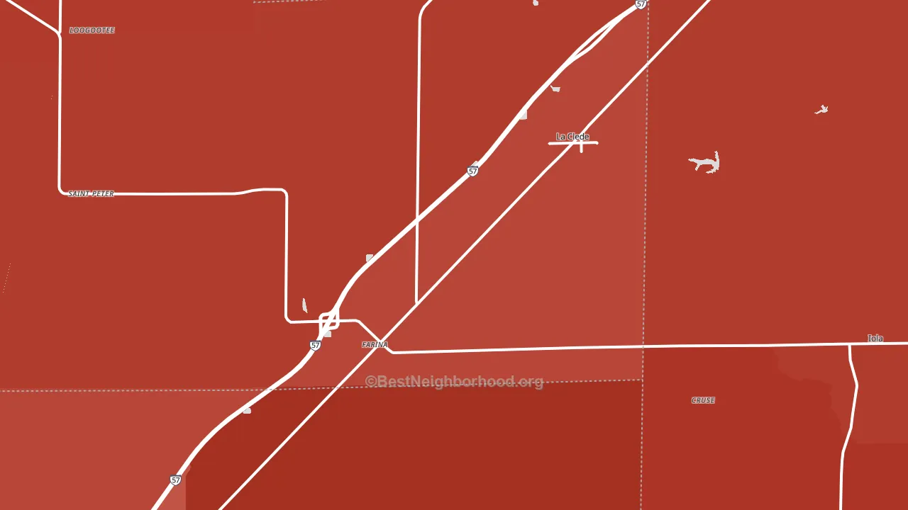 62838, IL block-group political-lean map