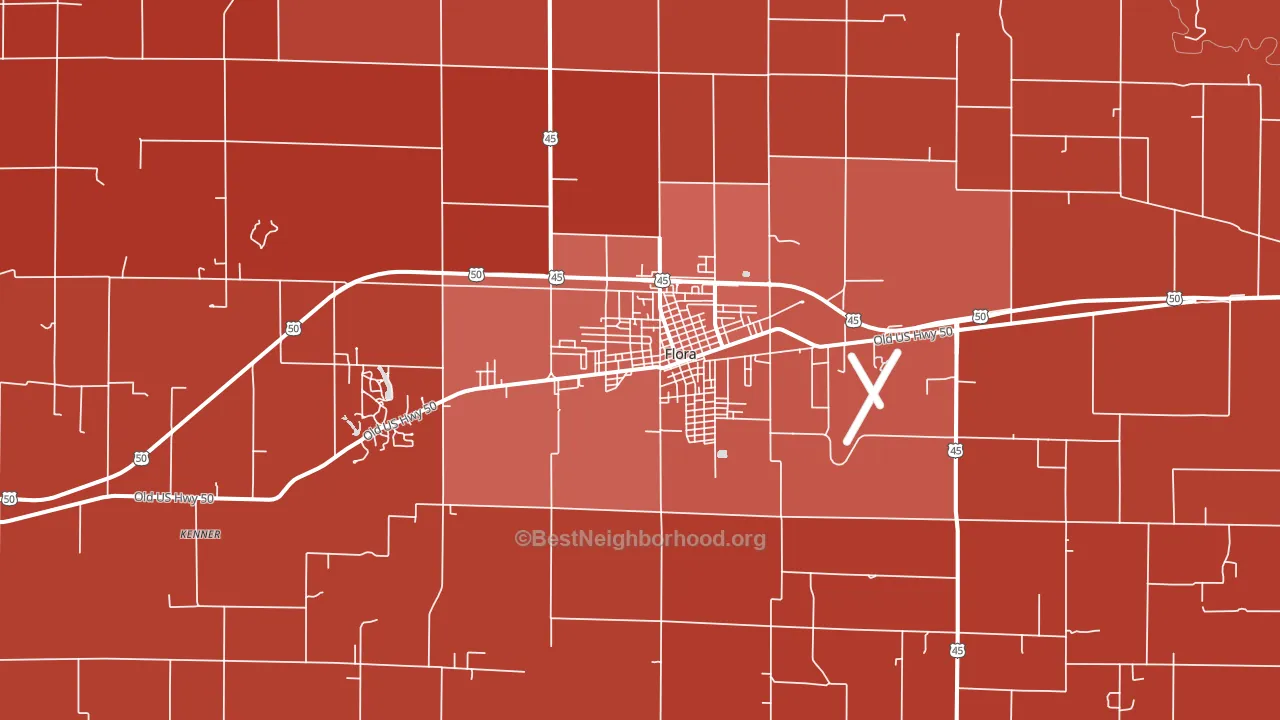 62839, IL block-group political-lean map