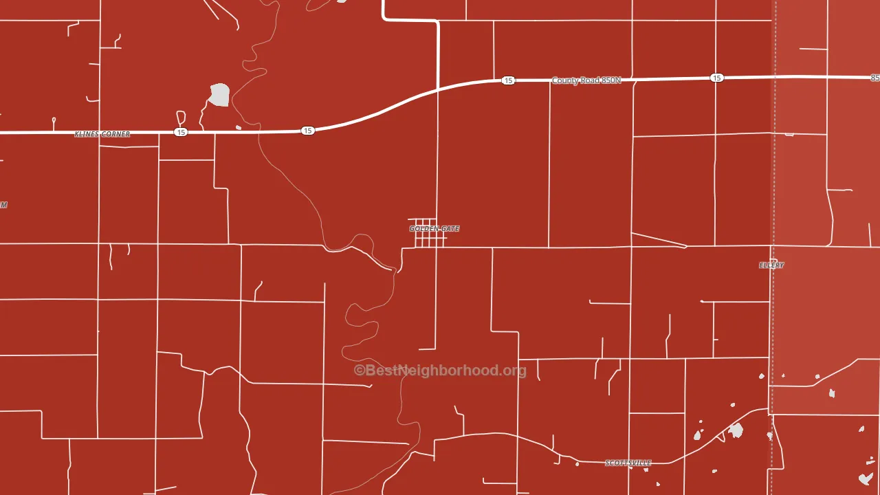 62843, IL block-group political-lean map