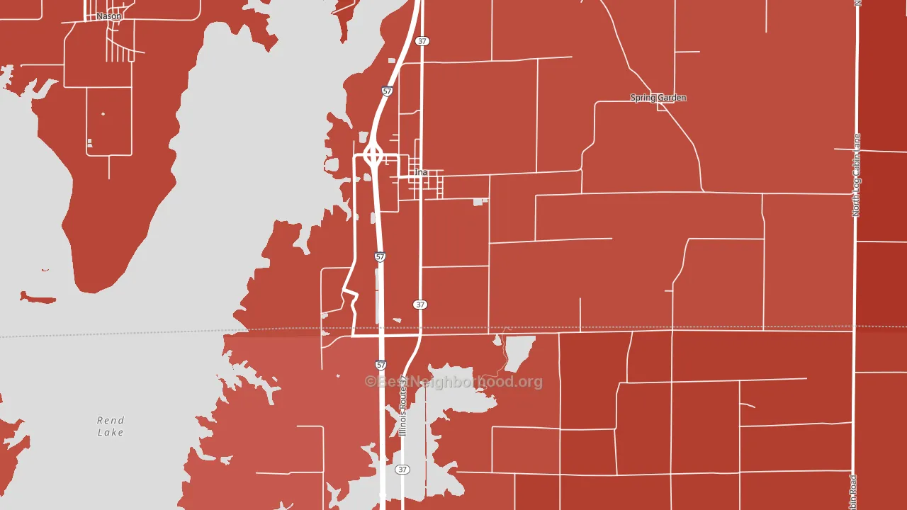 62846, IL block-group political-lean map