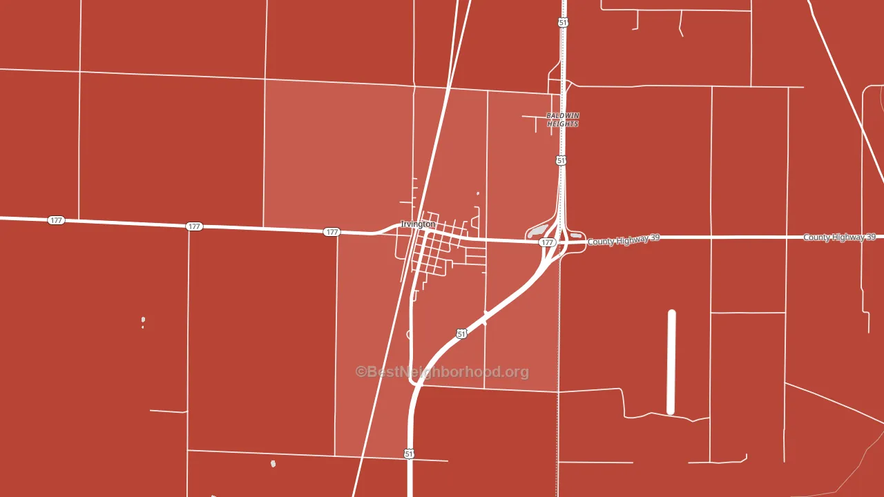 62848, IL block-group political-lean map