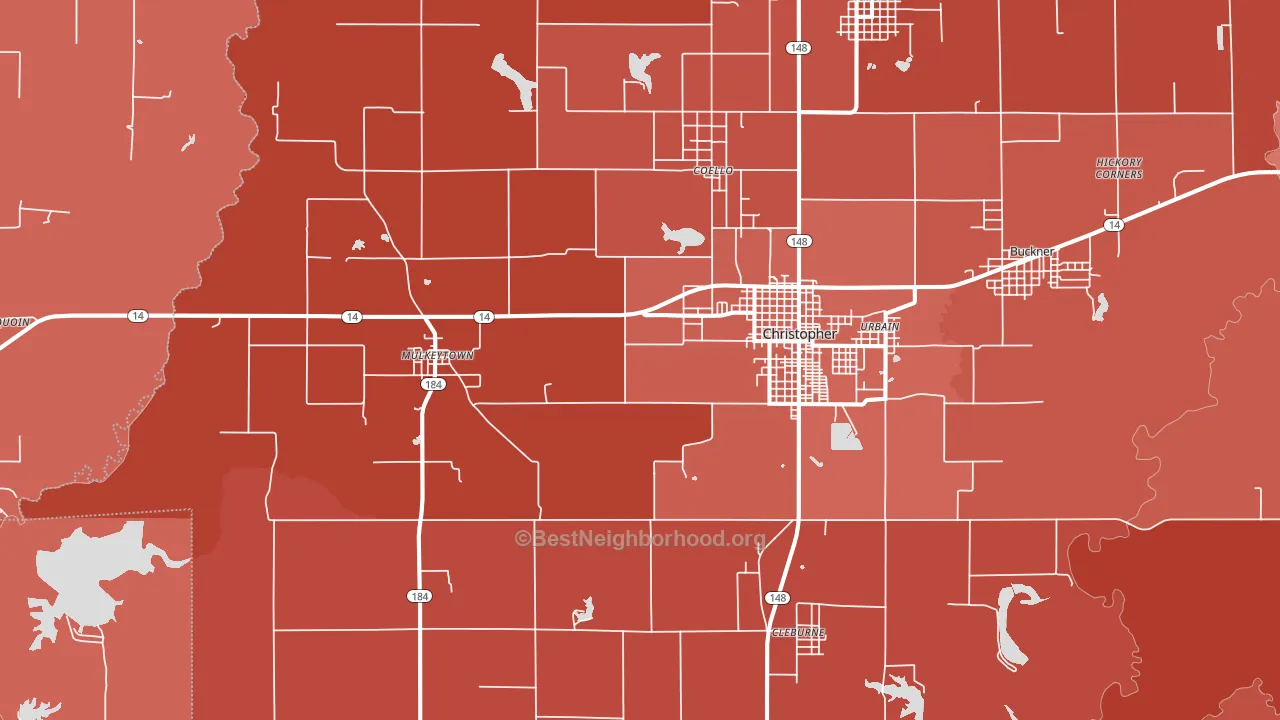 62865, IL block-group political-lean map