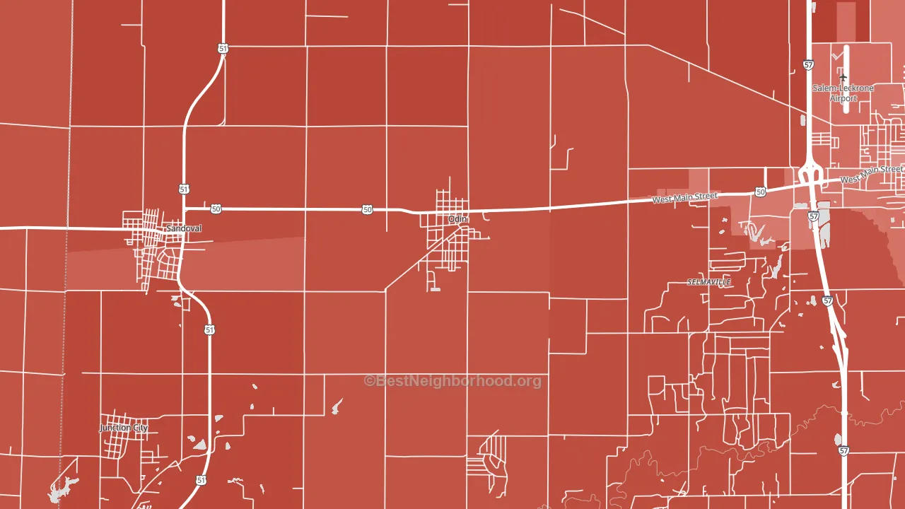 62870, IL block-group political-lean map