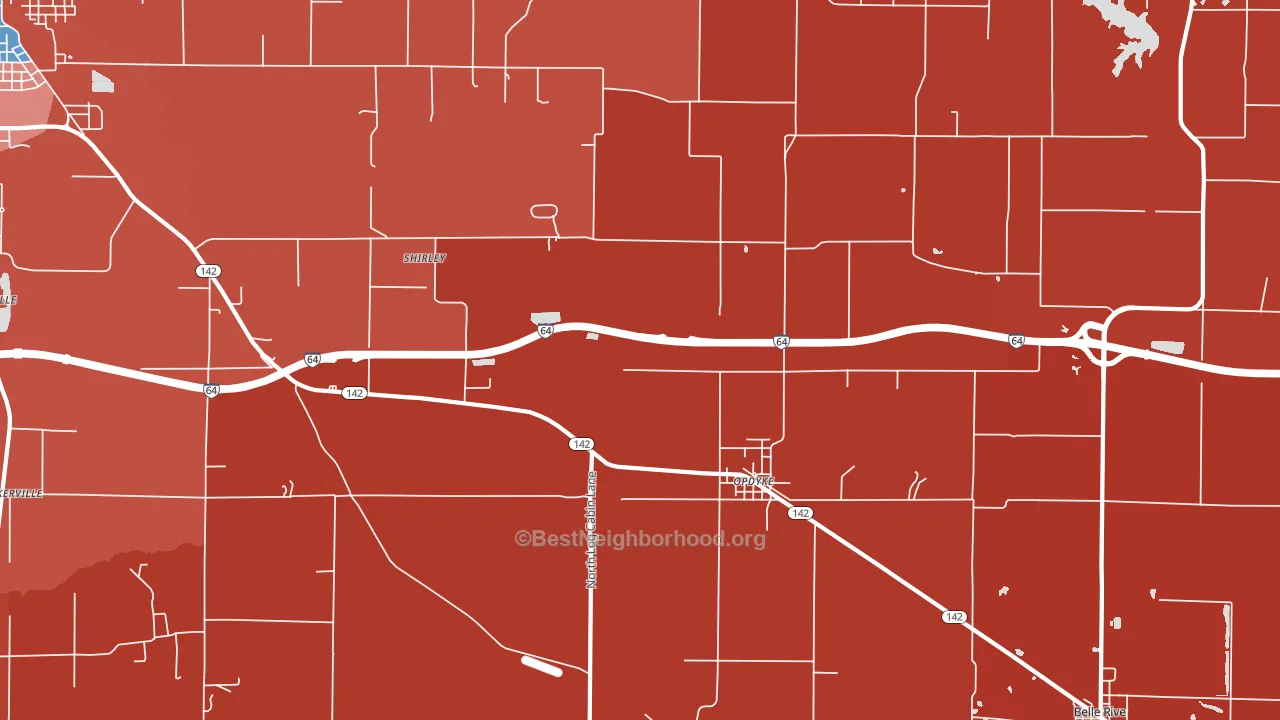 62872, IL block-group political-lean map