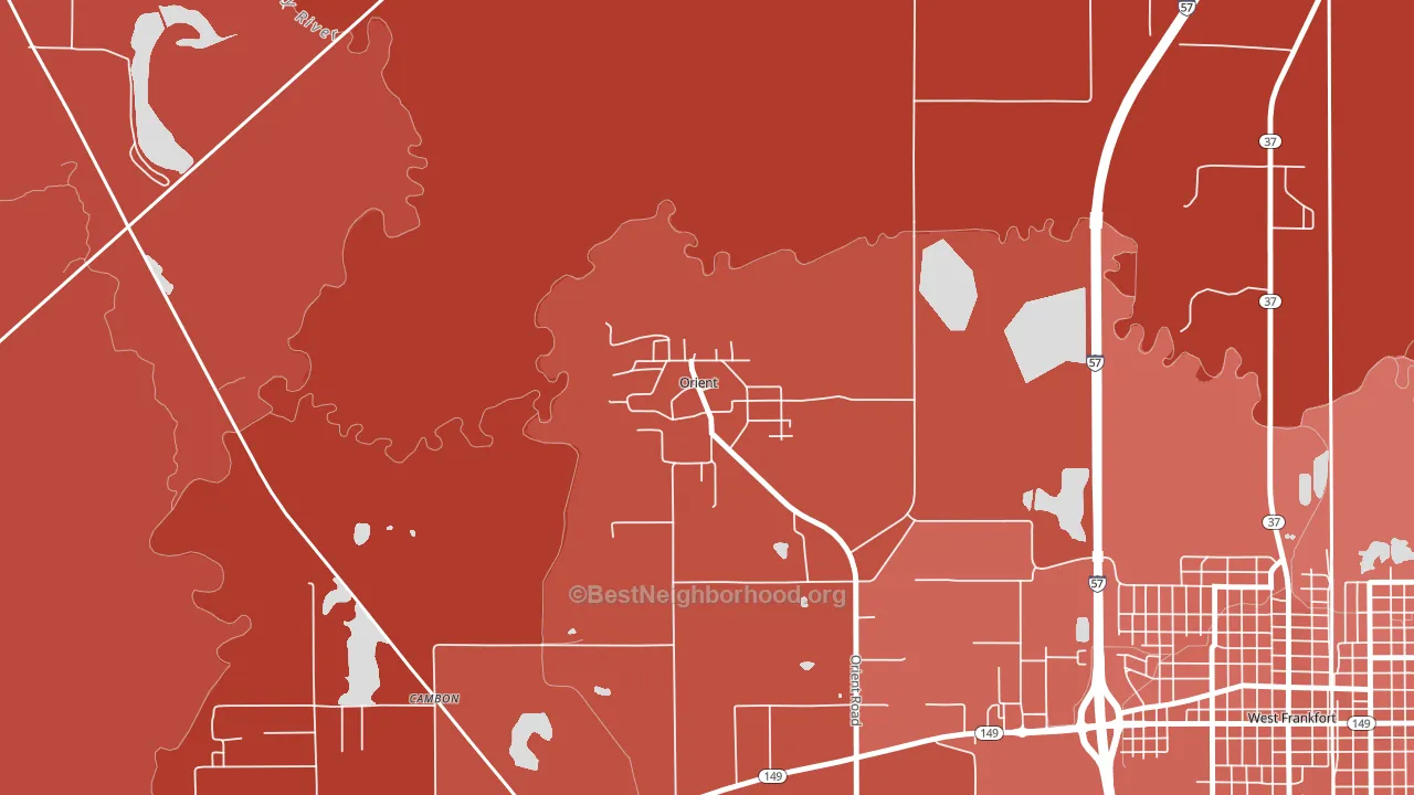 62874, IL block-group political-lean map