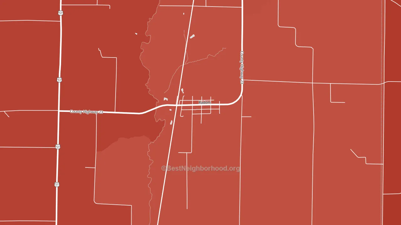 62876, IL block-group political-lean map