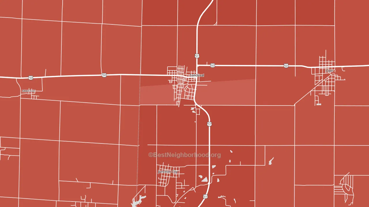 62882, IL block-group political-lean map