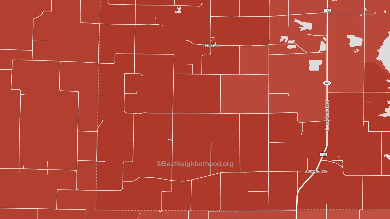 62883, IL block-group political-lean map
