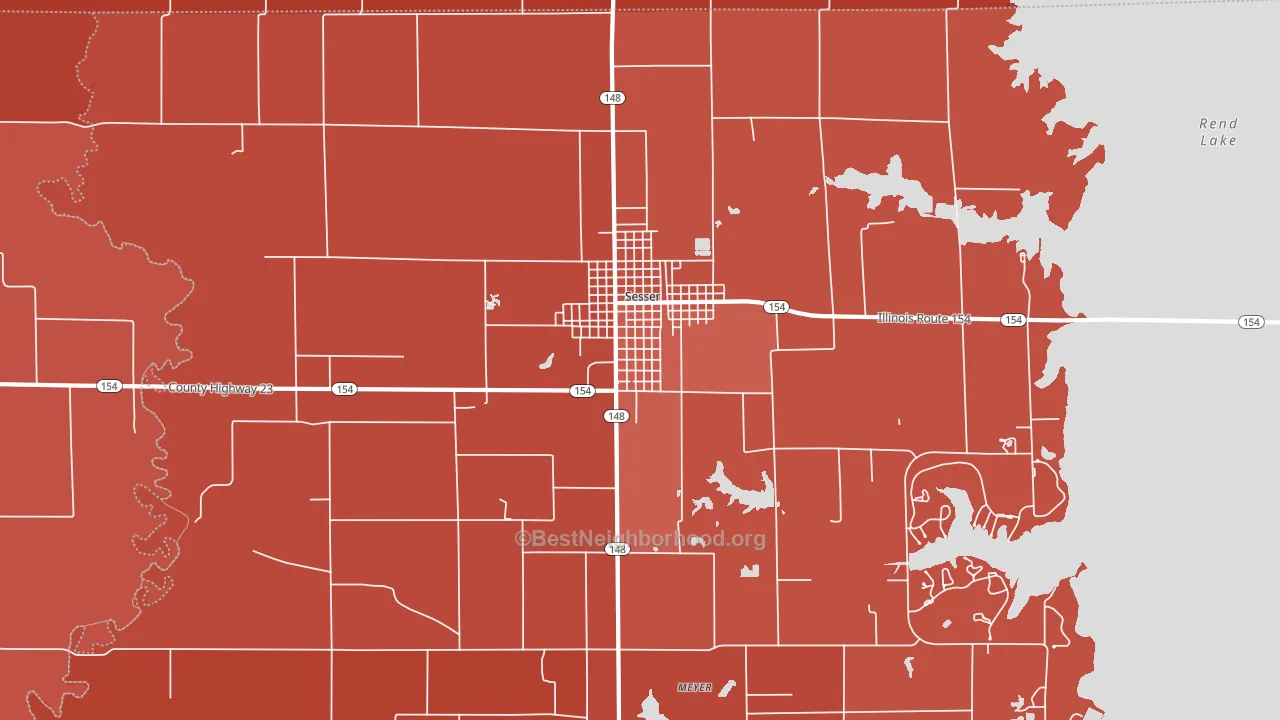 62884, IL block-group political-lean map