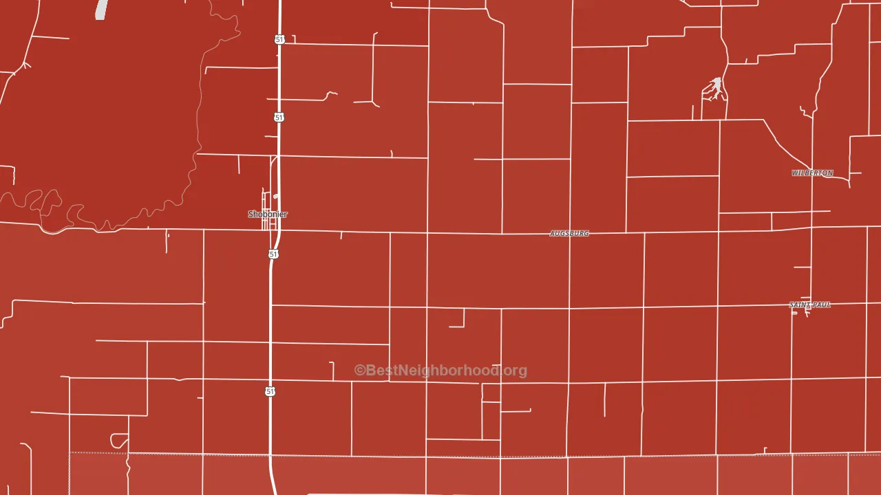 62885, IL block-group political-lean map