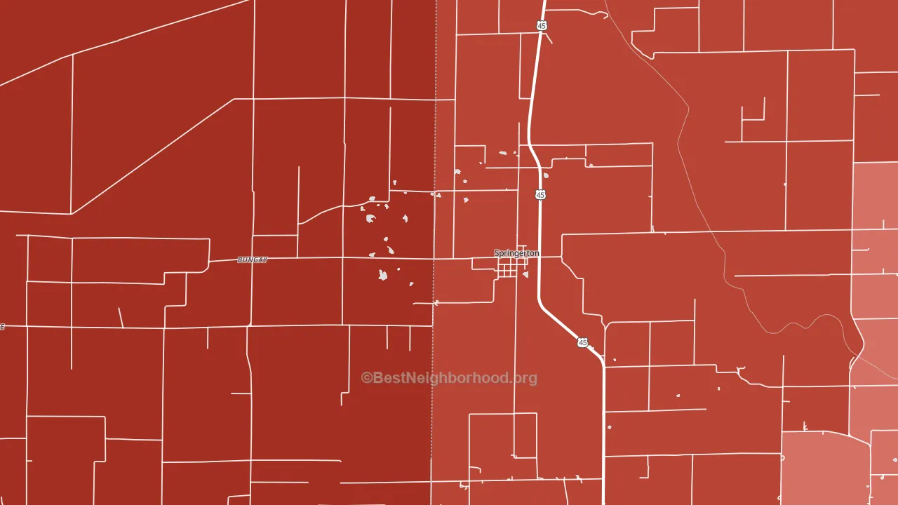 62887, IL block-group political-lean map