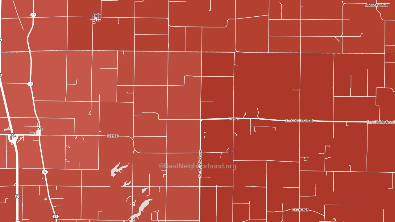 62889, IL block-group political-lean map