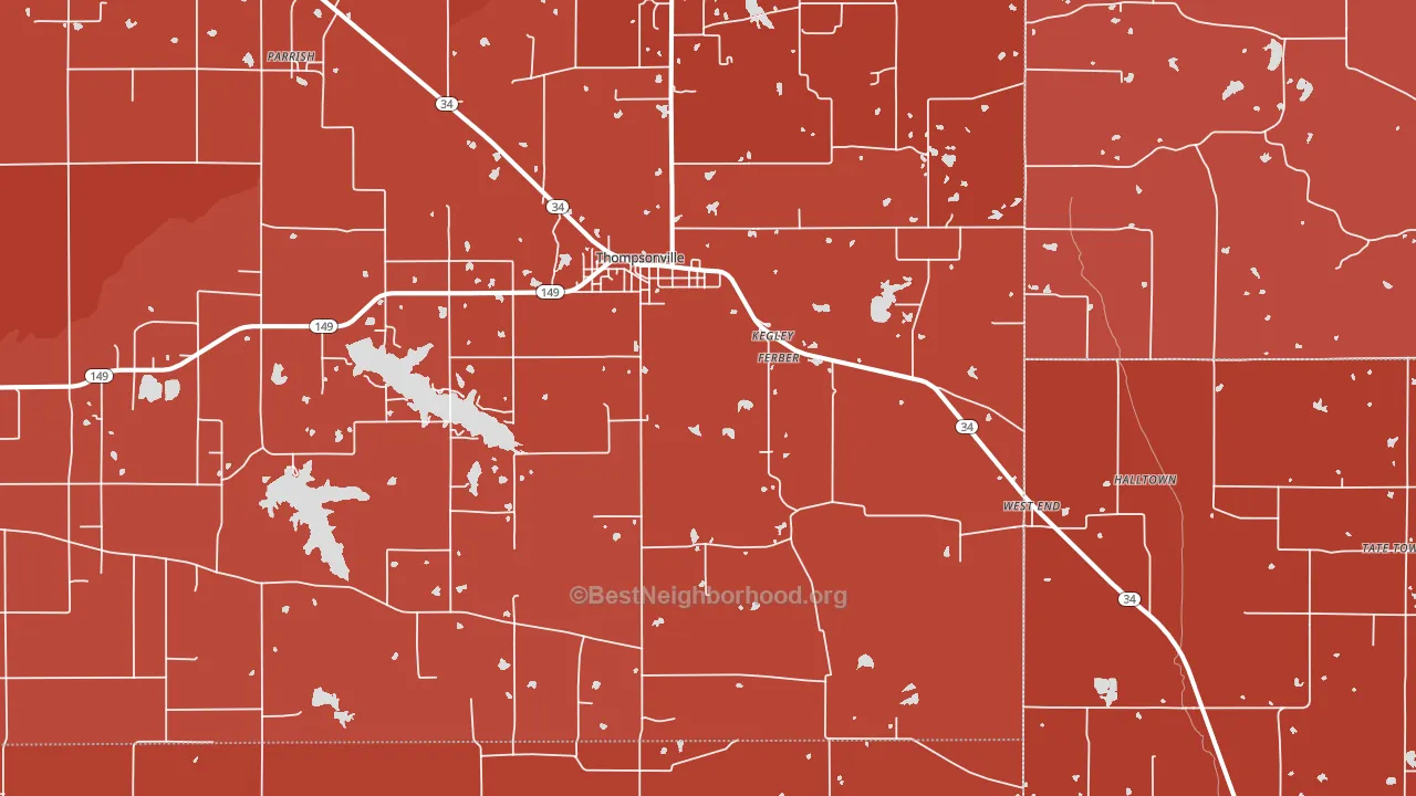 62890, IL block-group political-lean map