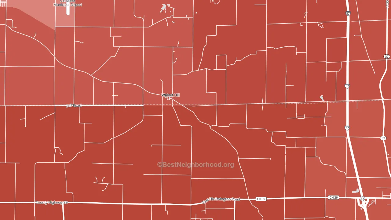 62893, IL block-group political-lean map