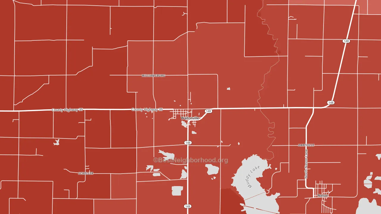 62894, IL block-group political-lean map