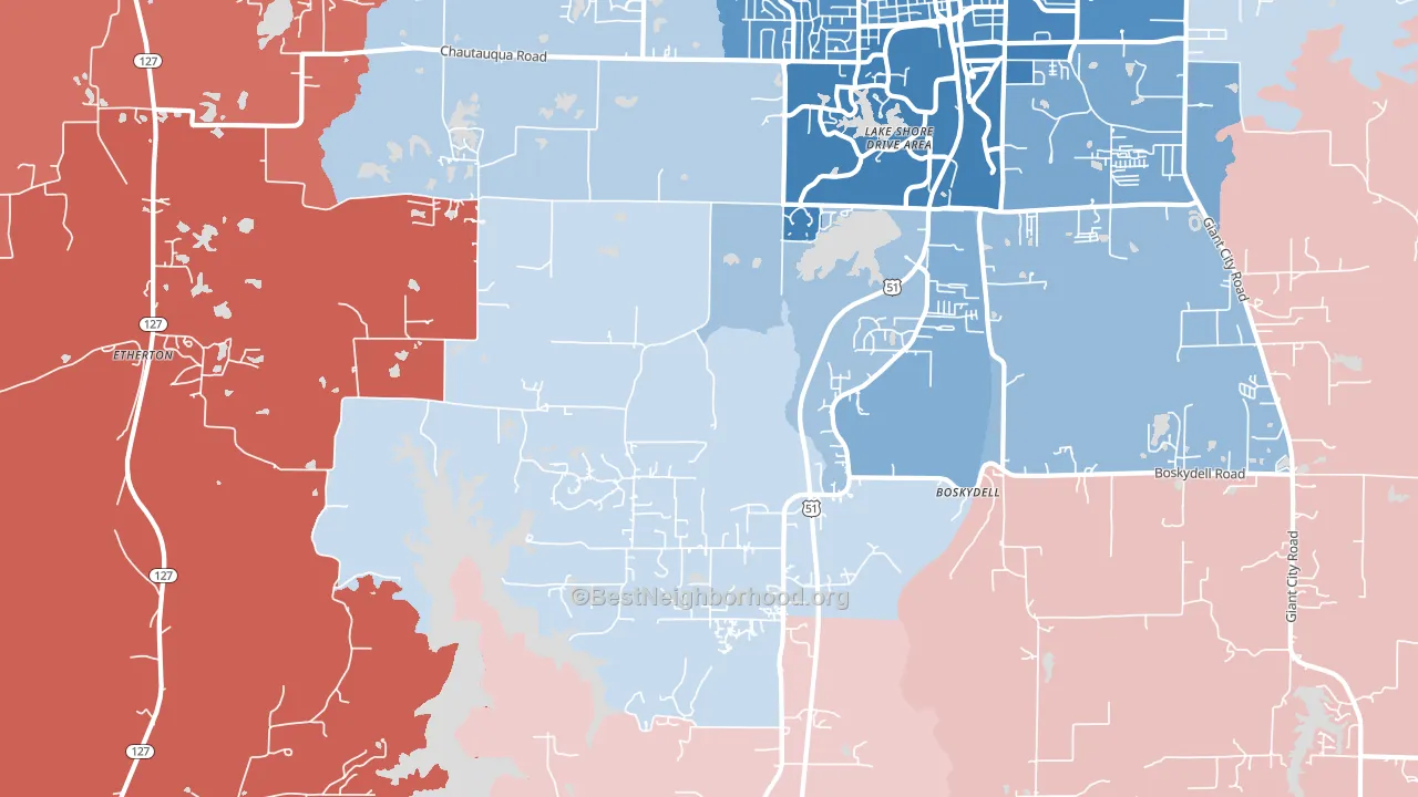 62903, IL block-group political-lean map
