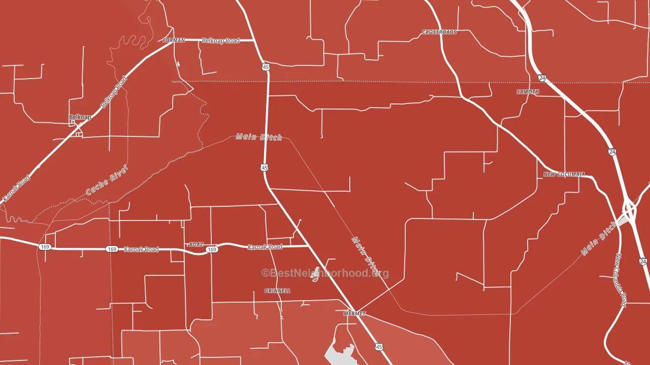 62908, IL block-group political-lean map