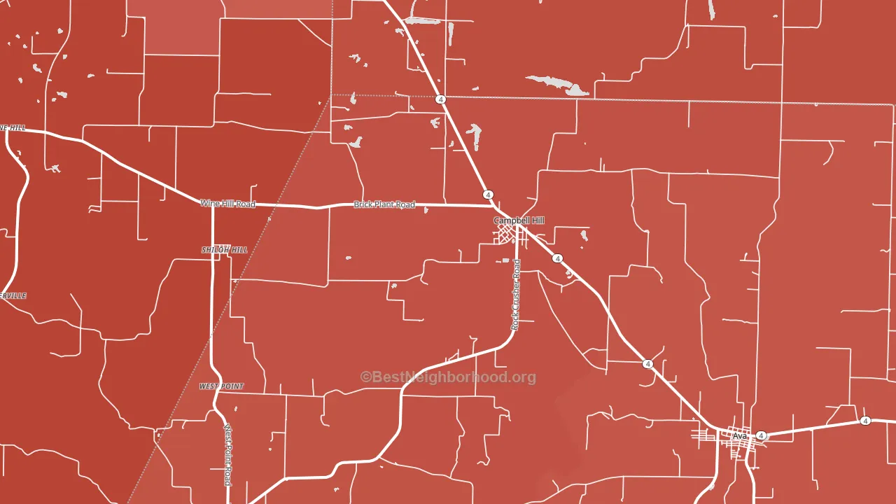 62916, IL block-group political-lean map
