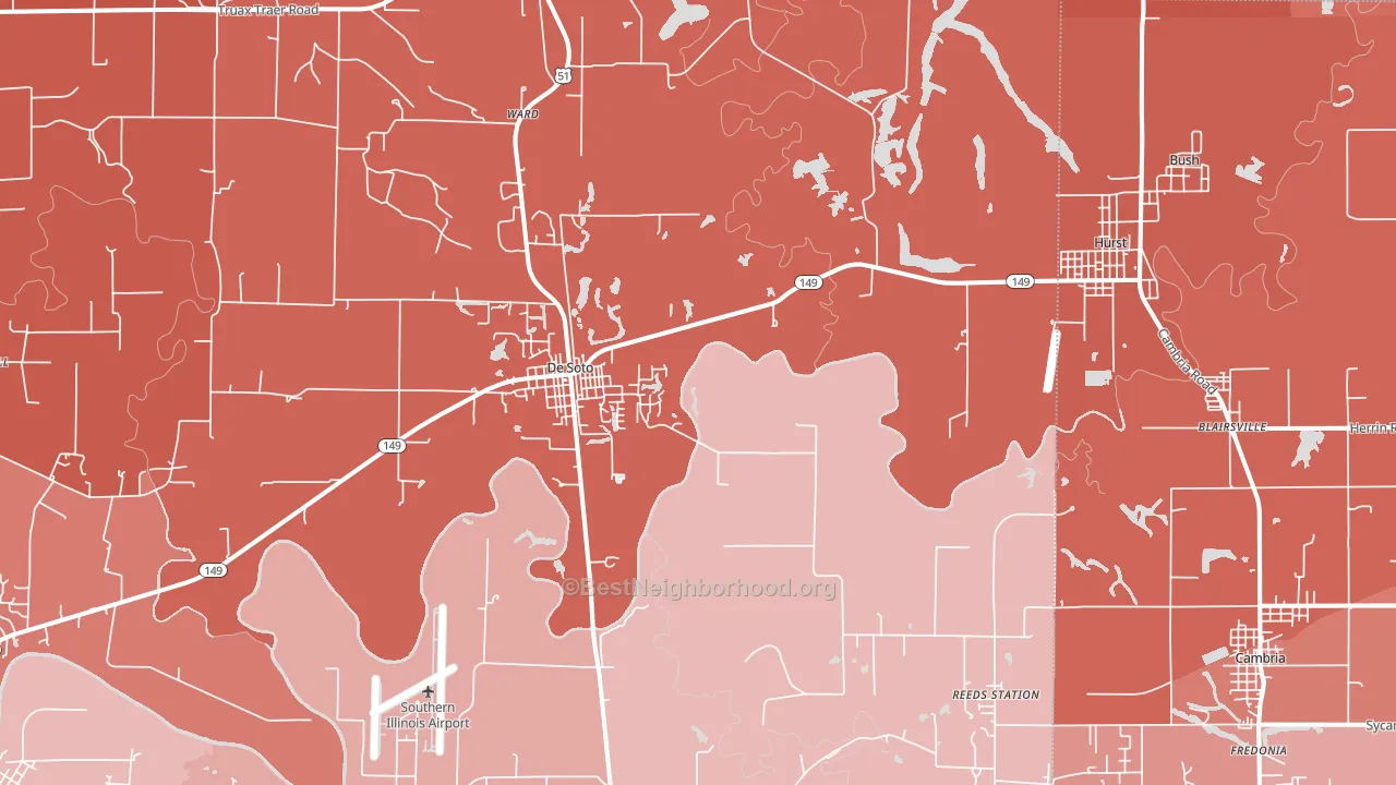 62924, IL block-group political-lean map