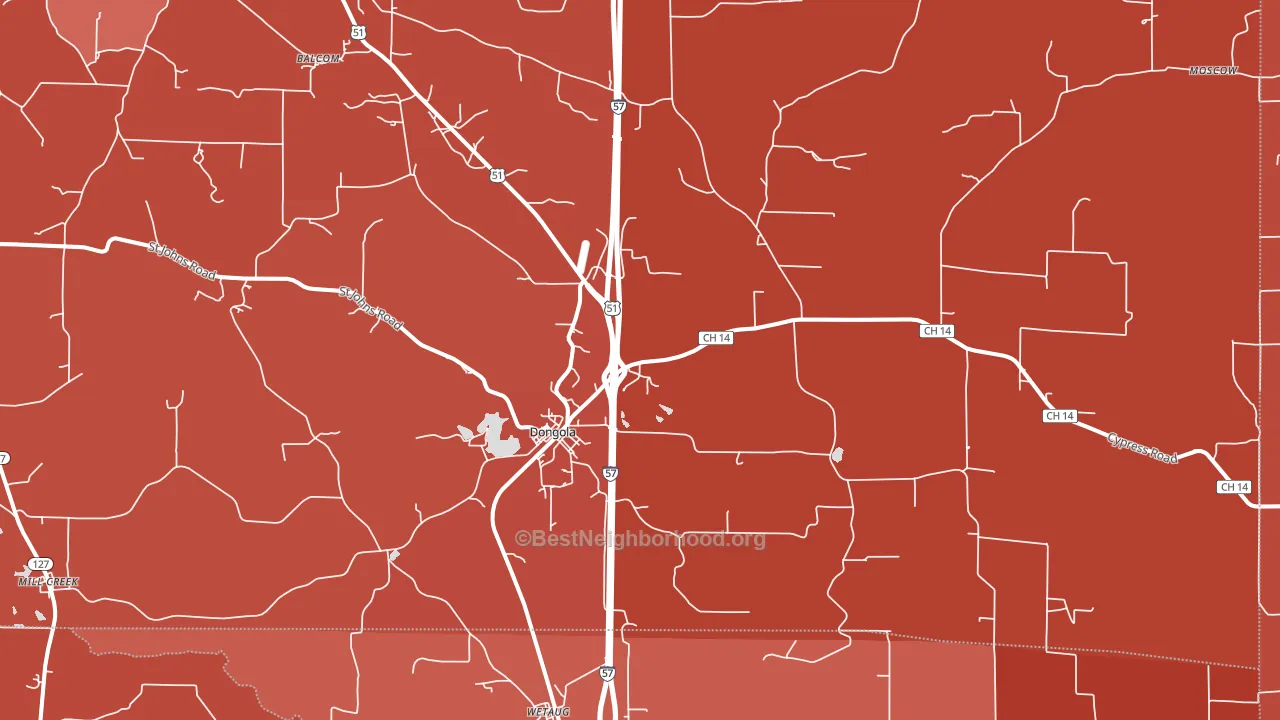 62926, IL block-group political-lean map
