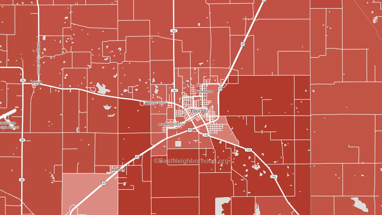 62930, IL block-group political-lean map