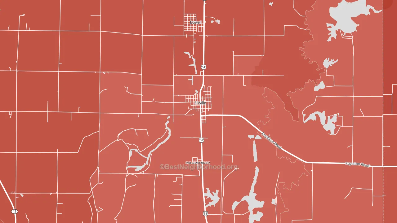 62932, IL block-group political-lean map
