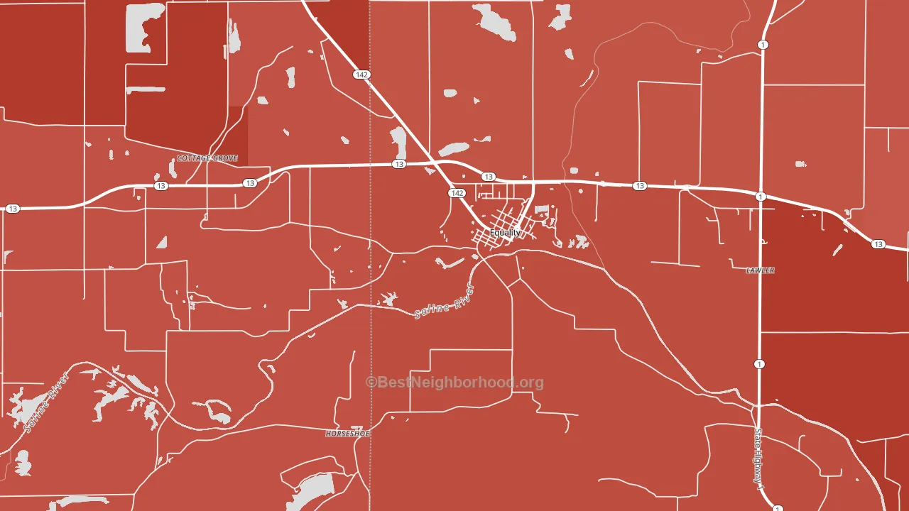 62934, IL block-group political-lean map