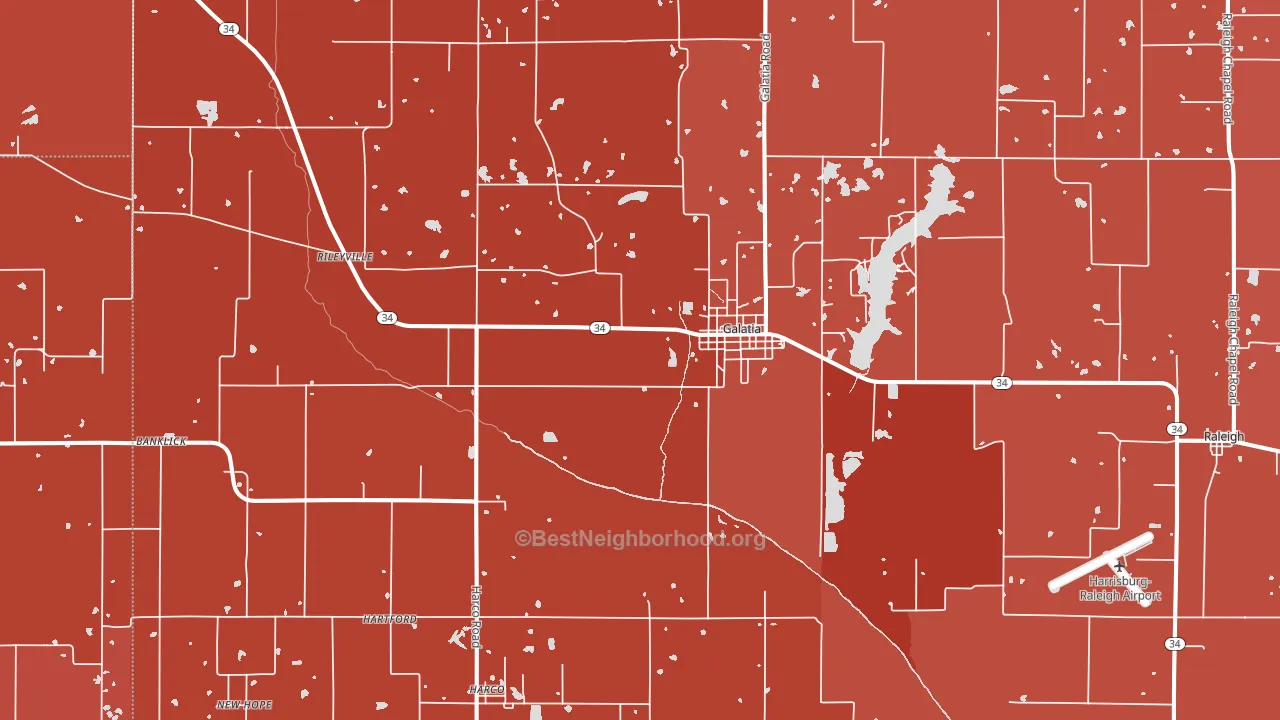 62935, IL block-group political-lean map