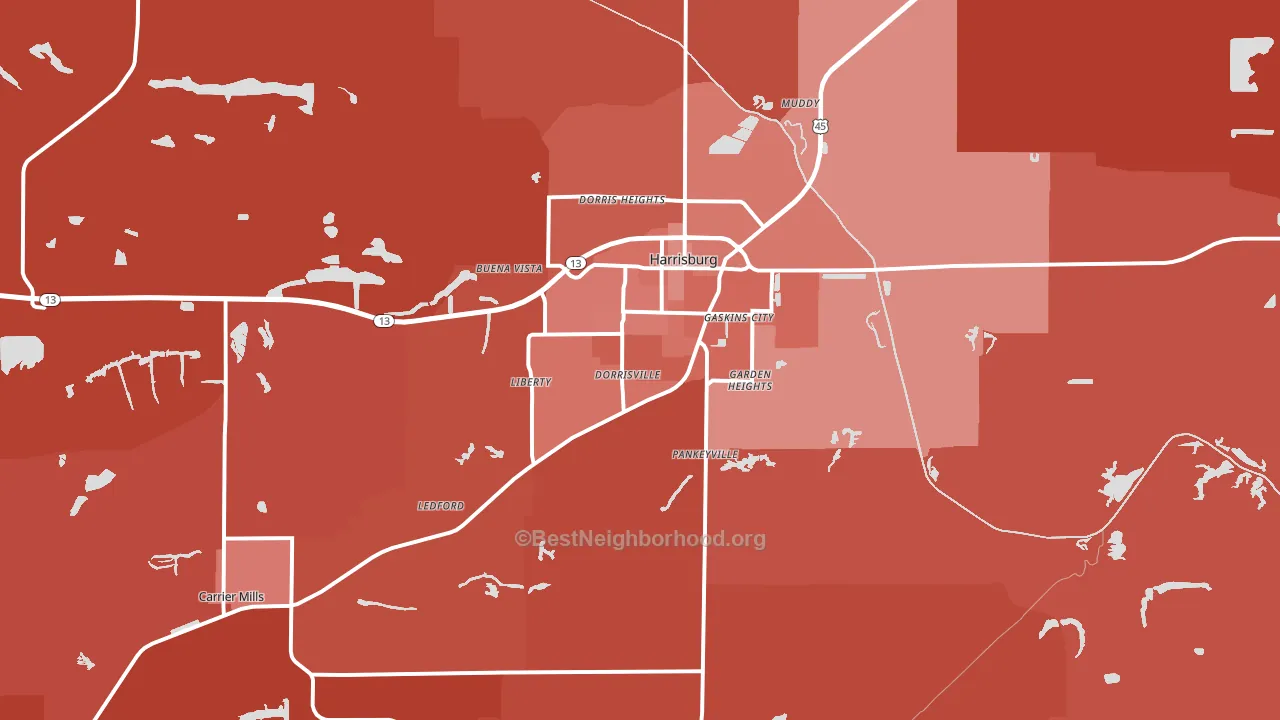 62946, IL block-group political-lean map