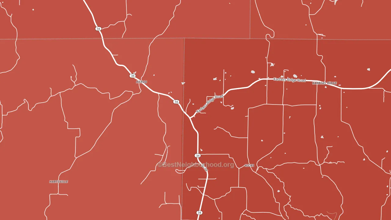 62947, IL block-group political-lean map