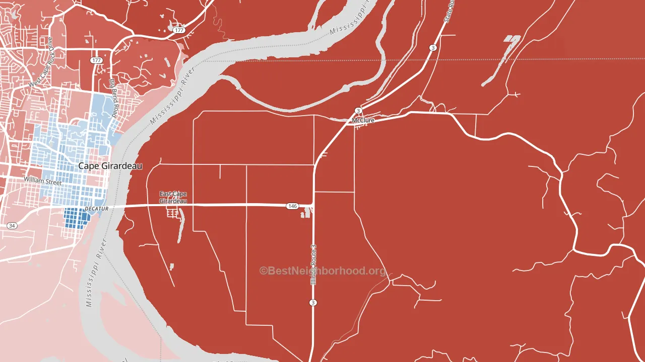 62957, IL block-group political-lean map