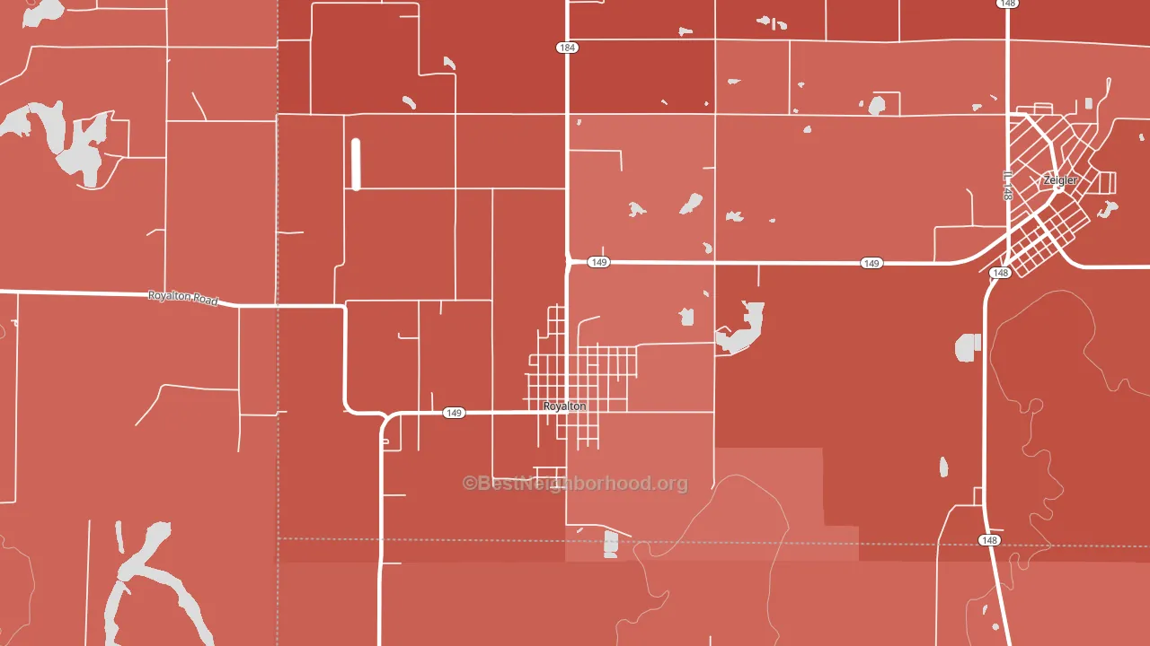 62983, IL block-group political-lean map