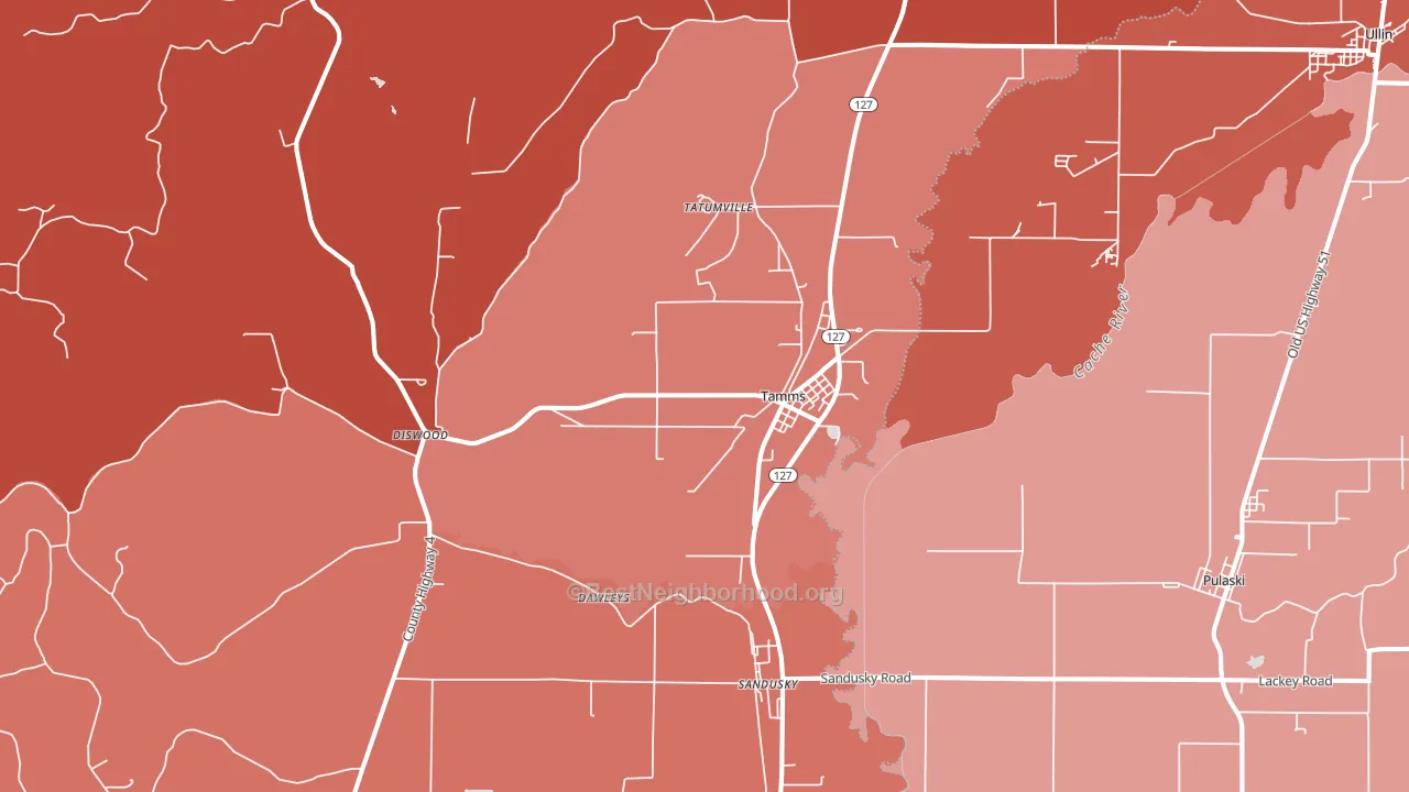 62988, IL block-group political-lean map