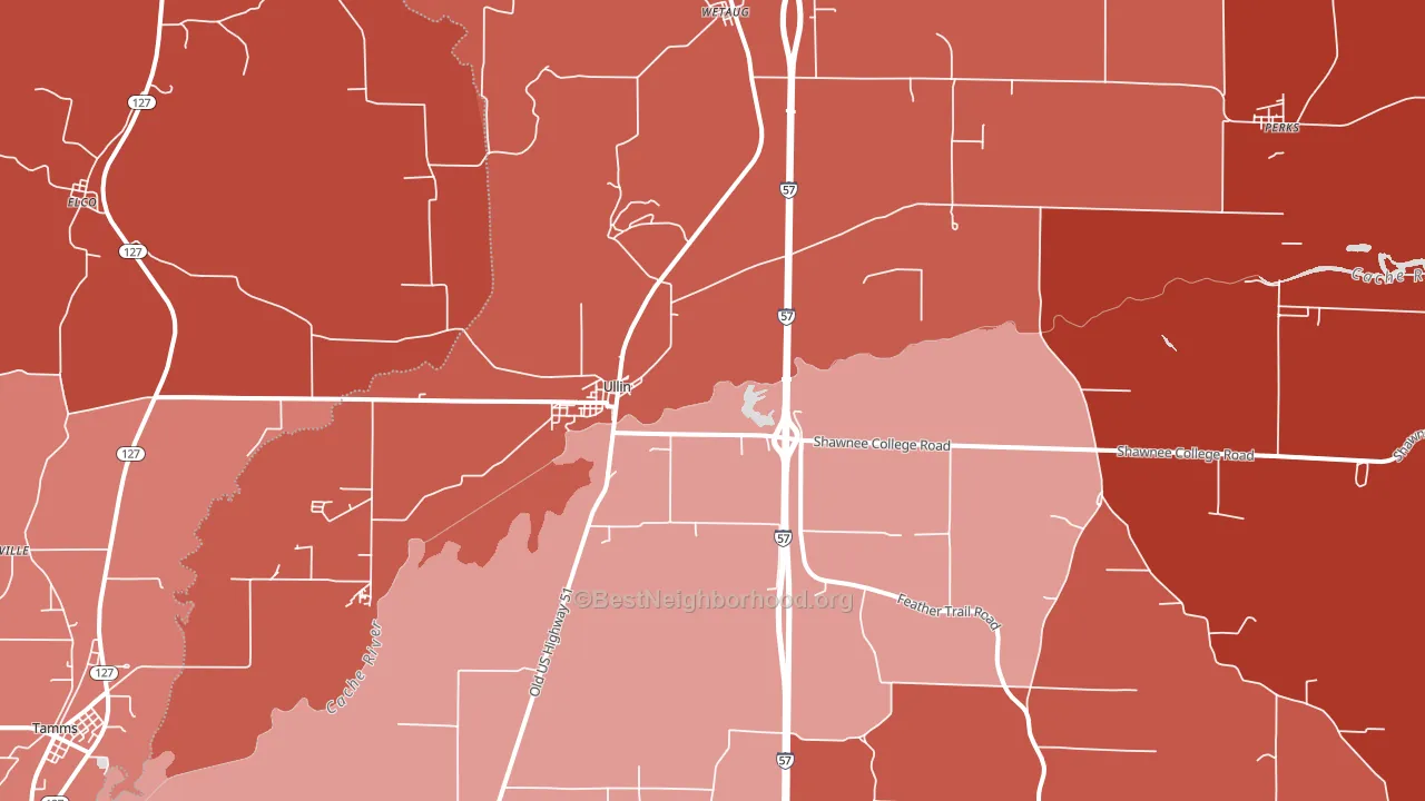 62992, IL block-group political-lean map