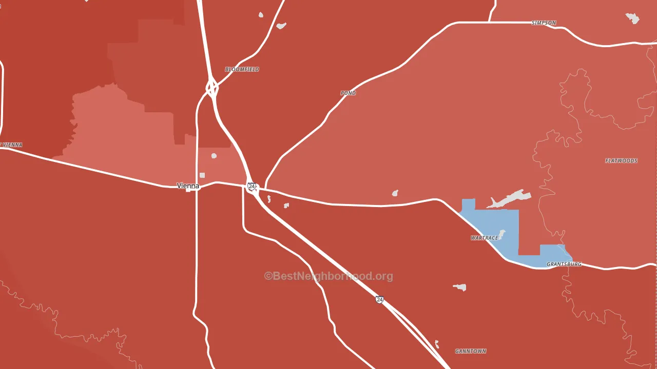 62995, IL block-group political-lean map