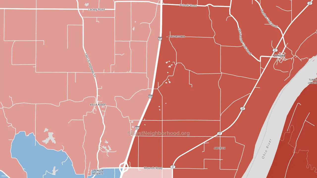 62996, IL block-group political-lean map